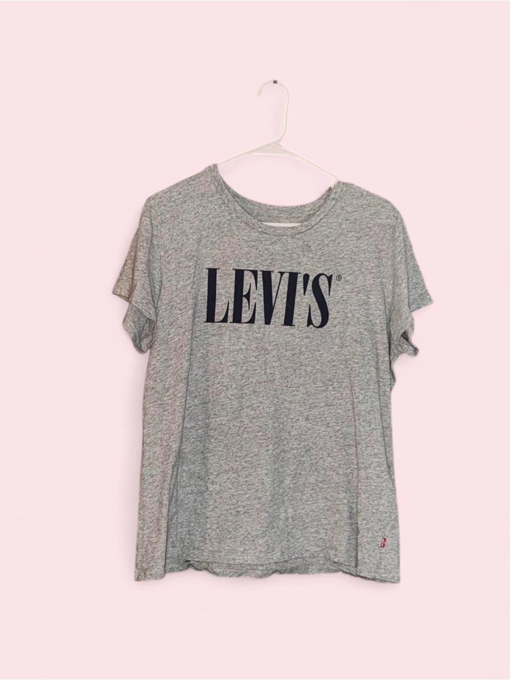 Levi's Heather Gray Logo Tee with White Print